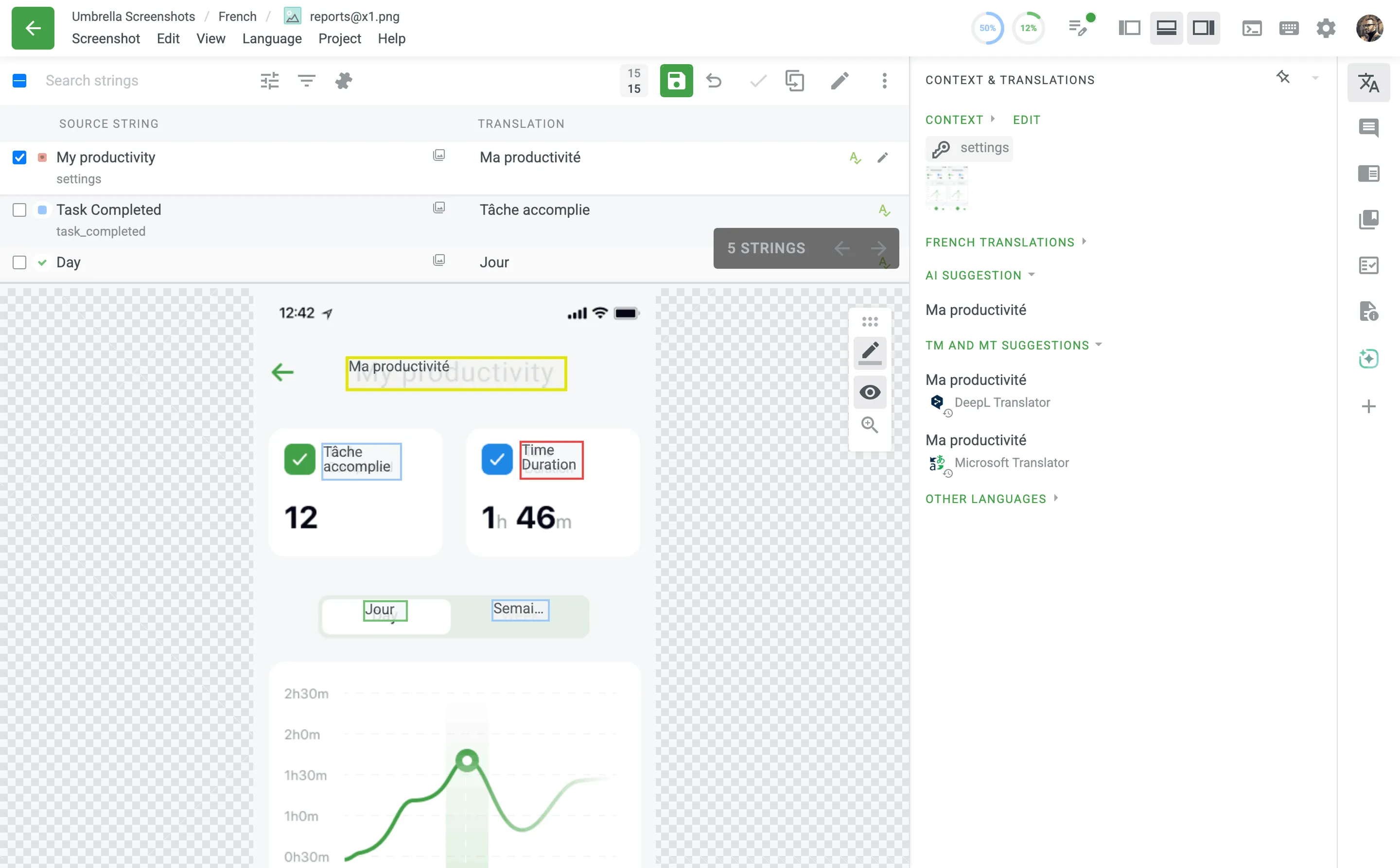 Editor view with a screenshot preview
